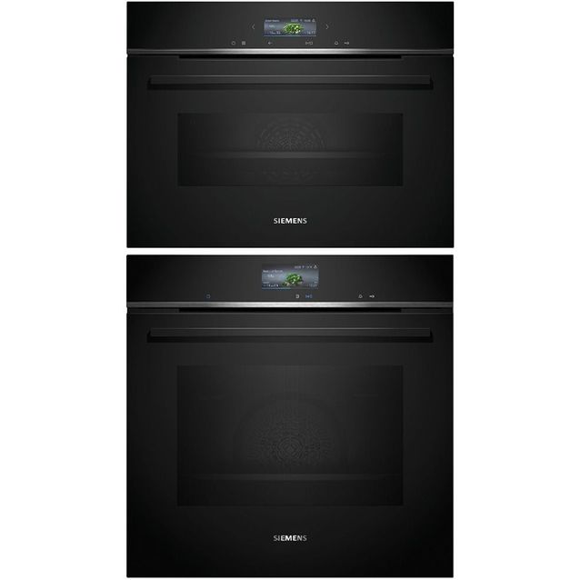 Uuni ja mikroaaltouuni Siemens HB776G3B2S-CM724G1B1, 118.8cm, musta