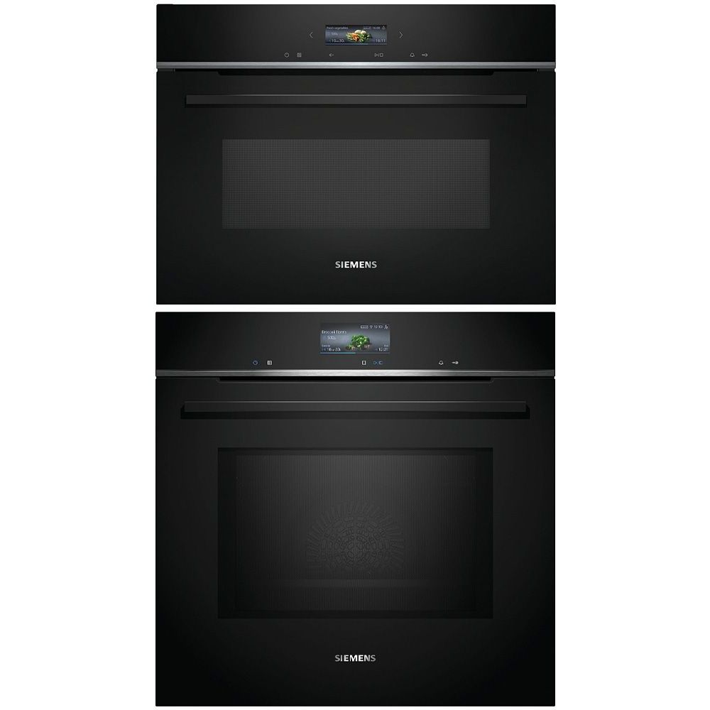 Uuni ja mikroaaltouuni Siemens HM736G1B1-CE732GXB1, iQ700, musta