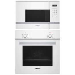 Uuni- ja mikroaaltouunipaketti Siemens HB010FBV1S + BF525LMW0, valkoinen