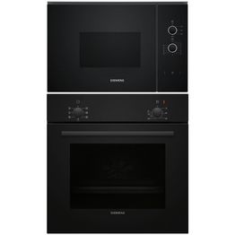 Uuni- ja mikroaaltouunipaketti Siemens HB010FBA1 + BF520LMA1, musta