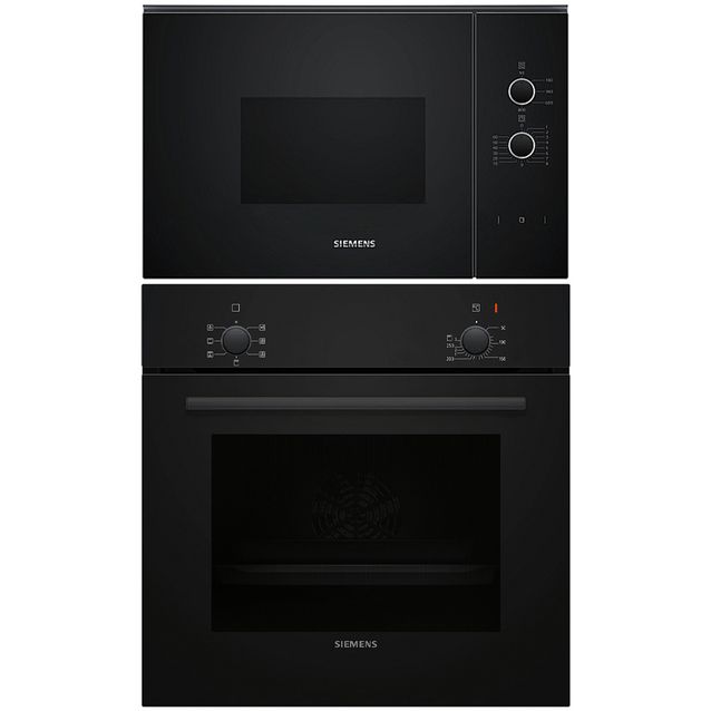 Uuni- ja mikroaaltouunipaketti Siemens HB010FBA1 + BF520LMA1, musta