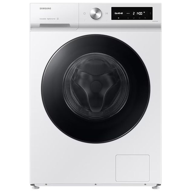 Edestä täytettävä pyykinpesukone Samsung WW90DB7U34GWU3, jossa on mittatilaustyönä 9kg, valkoinen