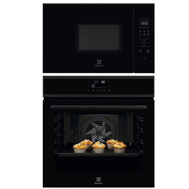 Erillisuunin ja mikroaaltouunin setti Electrolux COPP22B-KMFD172NB, musta