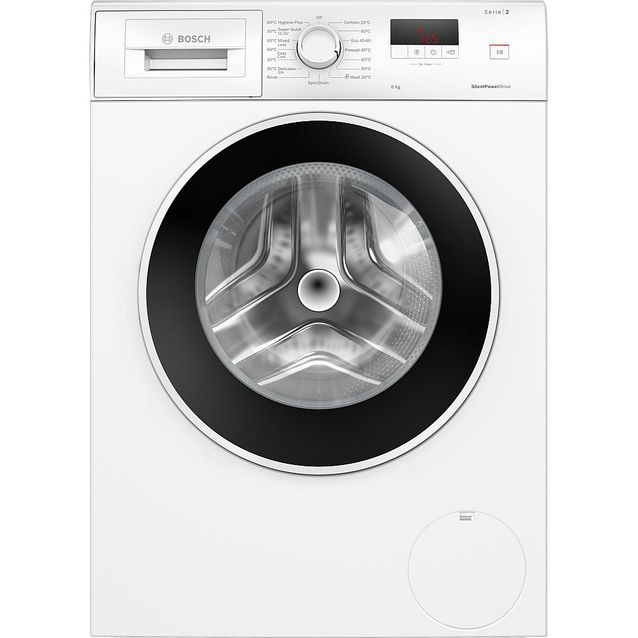 Edestä täytettävä pyykinpesukone Bosch Serie 2 WGE03400SN, 1400rpm, 8kg, valkoinen