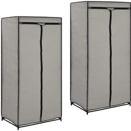 Vaatekaapit 2 kpl harmaa 75cm