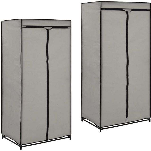 Vaatekaapit 2 kpl harmaa 75x50x160 cm_1