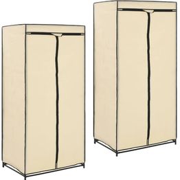 Vaatekaapit 2 kpl kerma 75cm