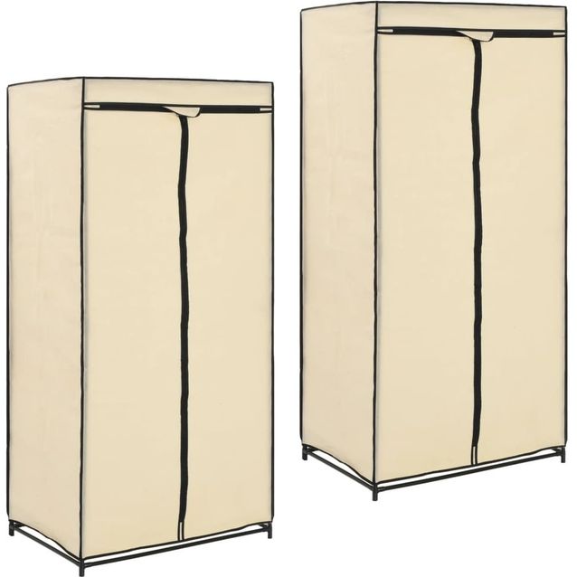 Vaatekaapit 2 kpl kerma 75x50x160 cm_1