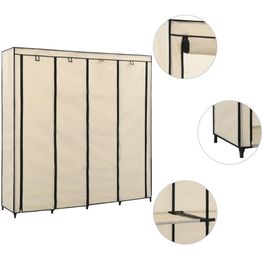 Vaatekaappi 4 lokerolla kerma 175cm