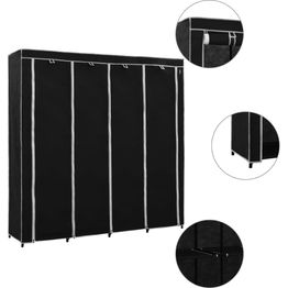 Vaatekaappi 4 lokerolla musta 175cm