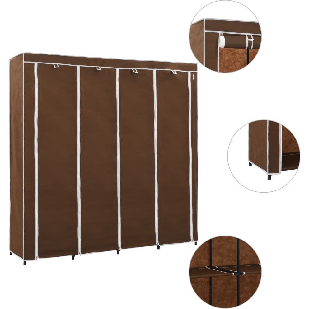 Vaatekaappi 4 lokerolla ruskea 175cm