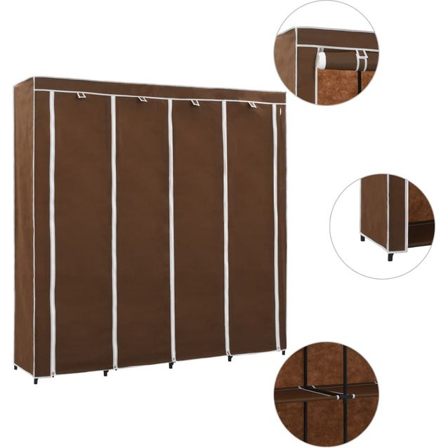 Vaatekaappi 4 lokerolla ruskea 175x45x170 cm_1