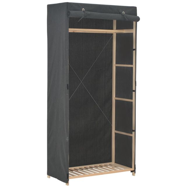 Vaatekaappi harmaa 79x40x170 cm kangas_1