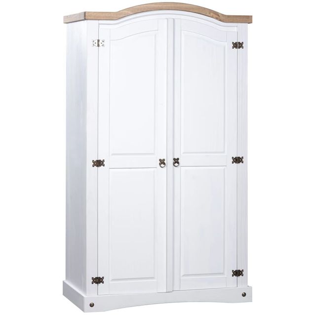 Vaatekaappi meksikon mänty corona-sarja 2 ovea valkoinen_1