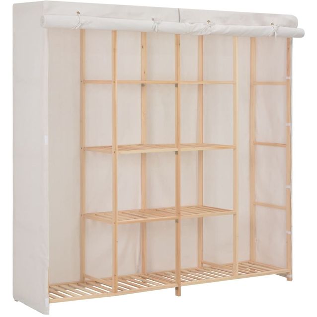 Vaatekaappi valkoinen 173x40x170 cm kangas_1