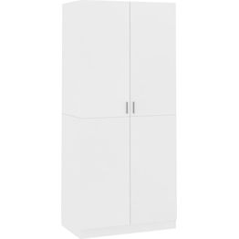 Vaatekaappi valkoinen 90cm lastulevy