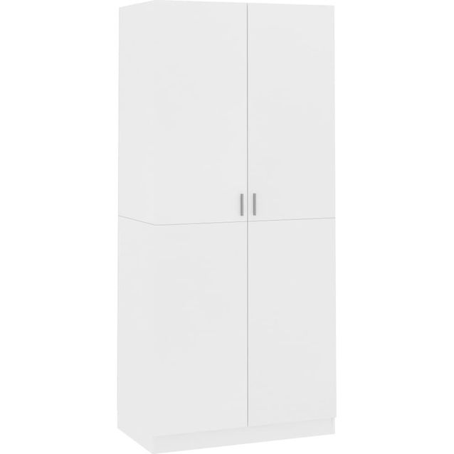 Vaatekaappi valkoinen 90x52x200 cm lastulevy_1