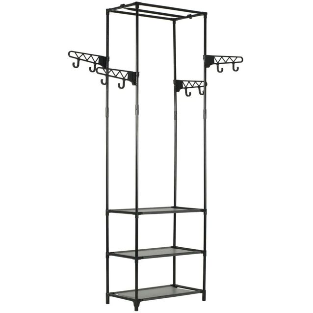 Vaatenaulakko teräs ja kuitukangas 55x28,5x175 cm musta_1