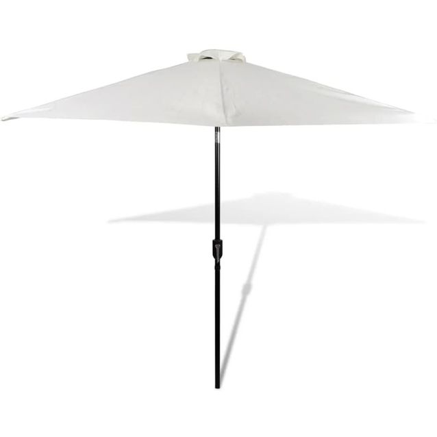 Valkoinen aurinkovarjo terästolpalla 3 m_1