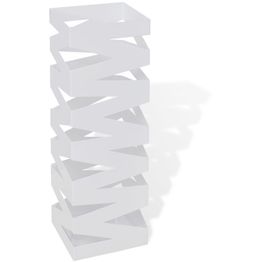 Valkoinen neliö sateenvarjoteline teräs 48,5 cm