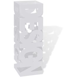 Valkoinen neliö sateenvarjoteline teräs 48,5cm