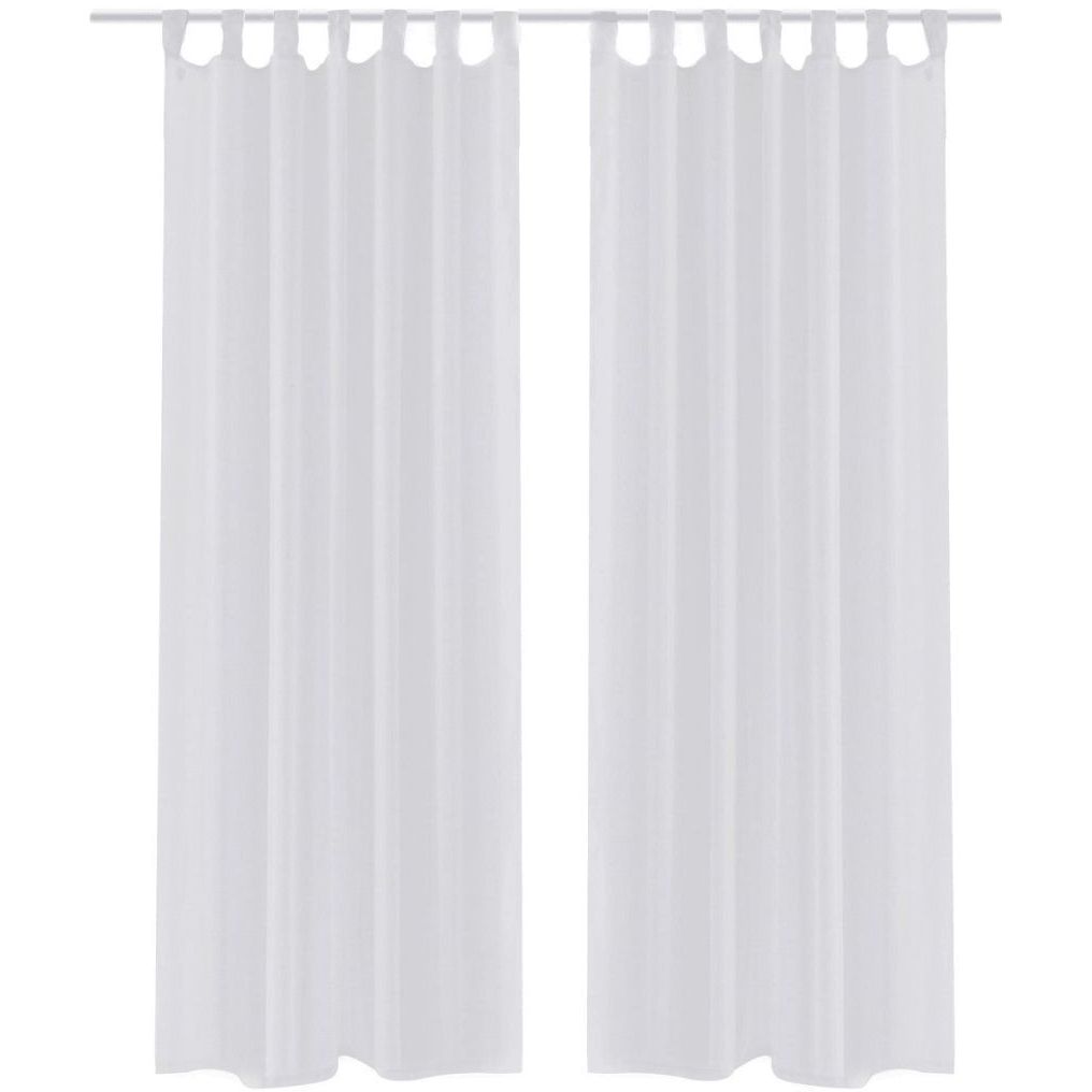 Valkoiset sheer verhot 140 x 225 cm 2 kpl