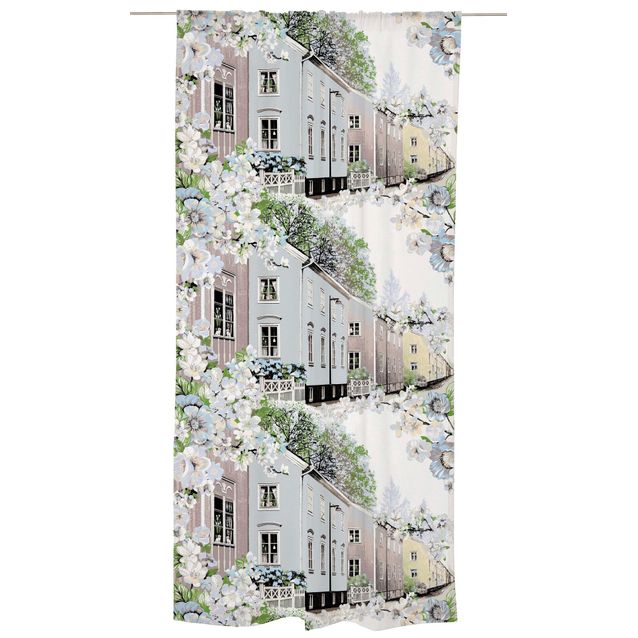 Sivuverho Vallila Kotikulmat 140x250 cm sininen