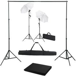 Valokuvastudiosarja lampuilla, taustakankaalla ja varjoilla