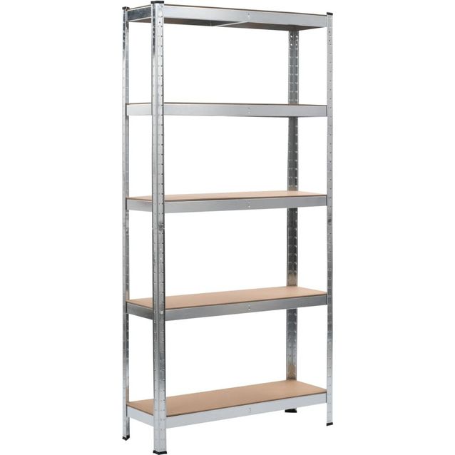 Varastohylly hopea 90x30x180 cm teräs ja MDF