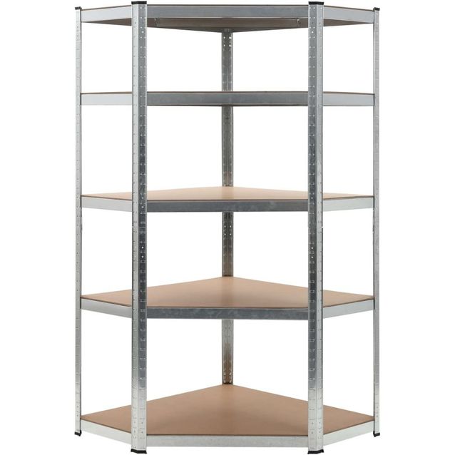 Varastohylly hopea 90x90x180 cm teräs ja MDF