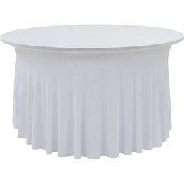 Venyvät pöytäliinat 2 kpl helmalla 180 x 74 cm valkoinen