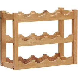 Viinipulloteline 12 pullolle 47x21x36 cm täysi tammi