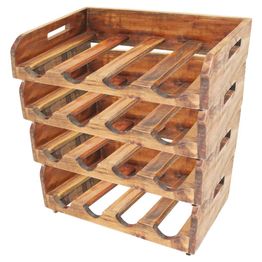 Viinipulloteline 4 kpl 16 pullolle täysi kierrätetty puu