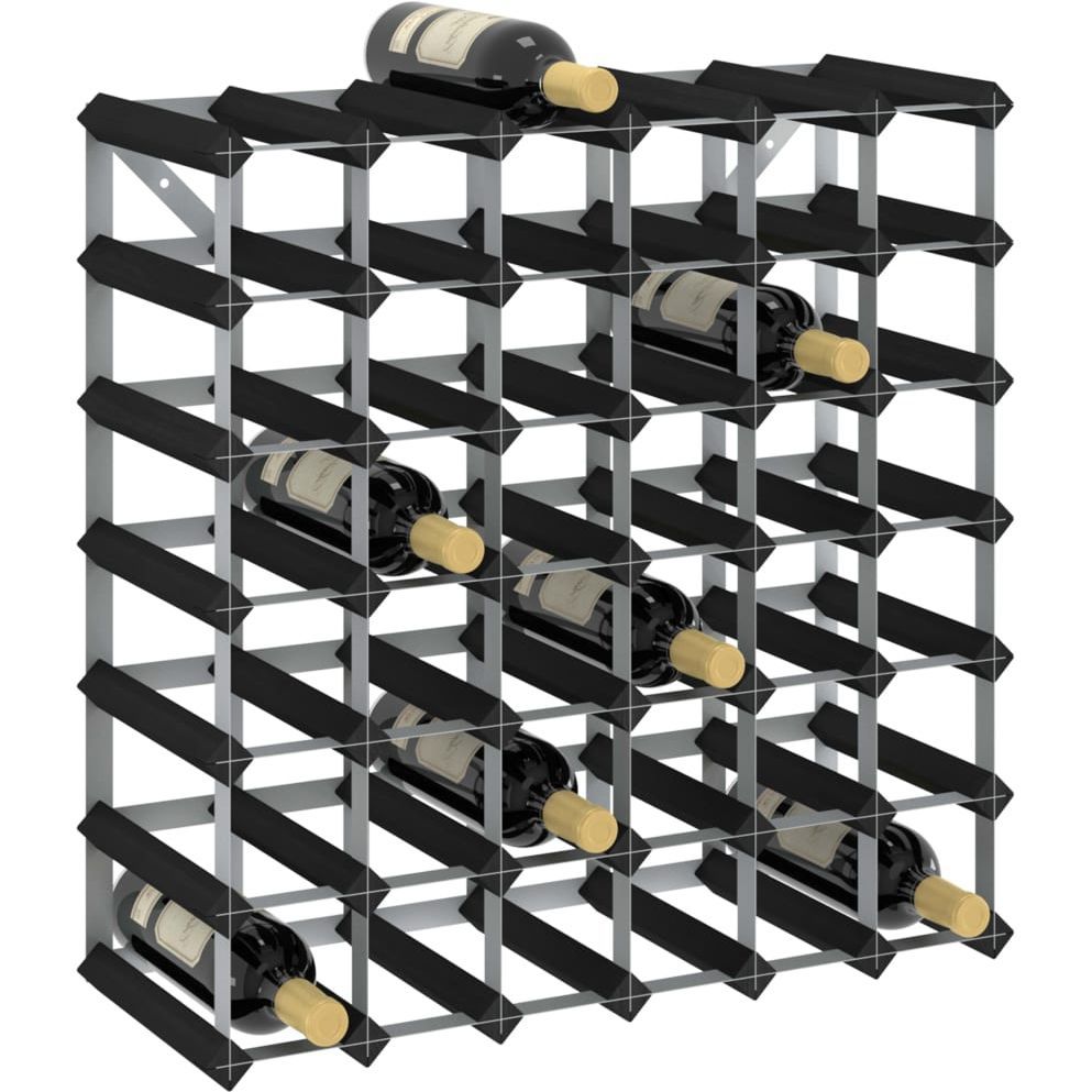 Viinipulloteline 42 pullolle musta täysi mänty