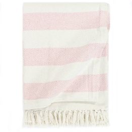 Viltti puuvilla raidoilla 125x150 cm vanha pinkki