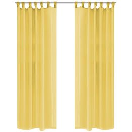 Voileeverhot 2 kpl 140x175 cm keltainen