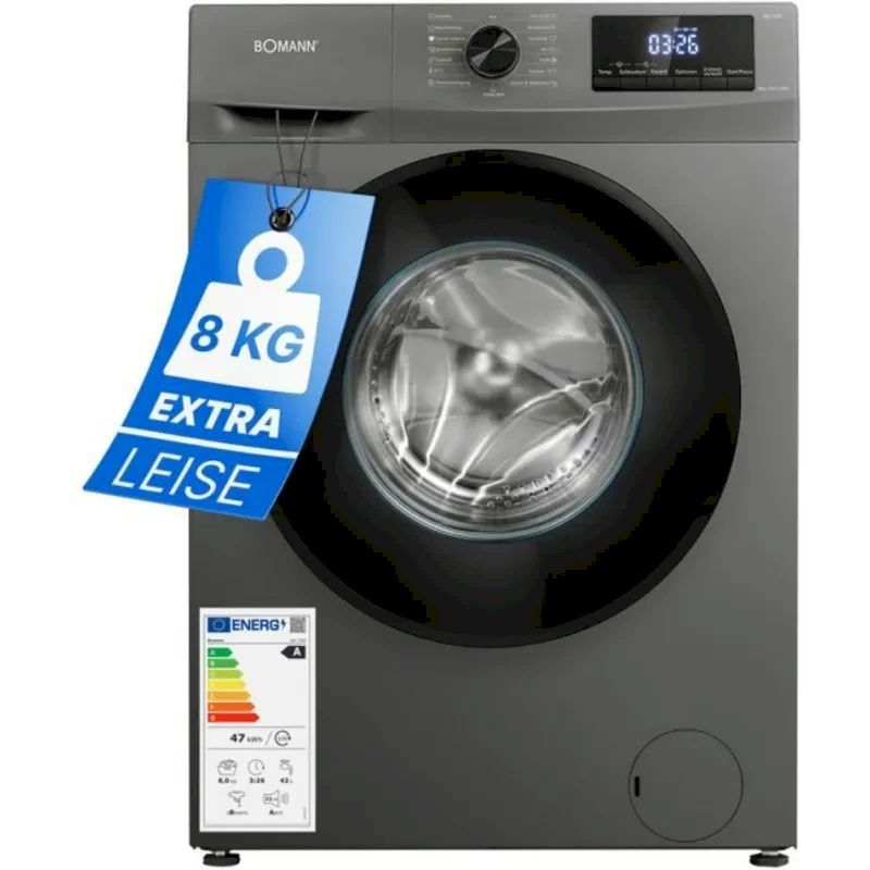 Edestä täytettävä pesukone Bomann WA7185T, 1400rmp, 8kg