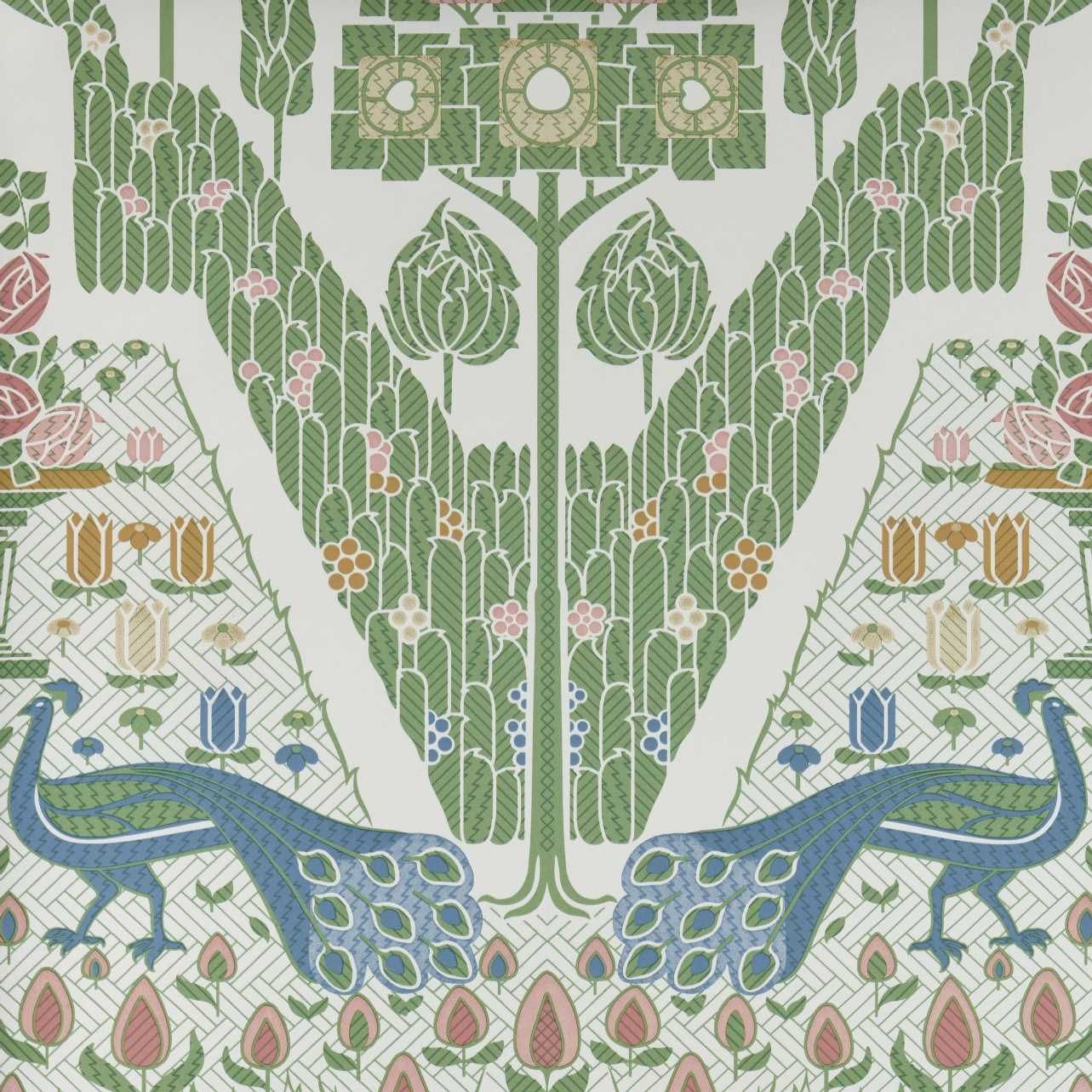 Tapetti 1838 Wallcoverings Peacock Topiary, non-woven, Art Deco
