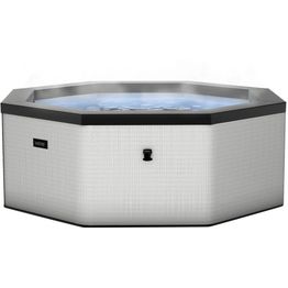 Ulkoporeallas Wave Spa Como, 6 hlöä, 90 suutinta, WiFi, kahdeksankulmainen, koottava, harmaa