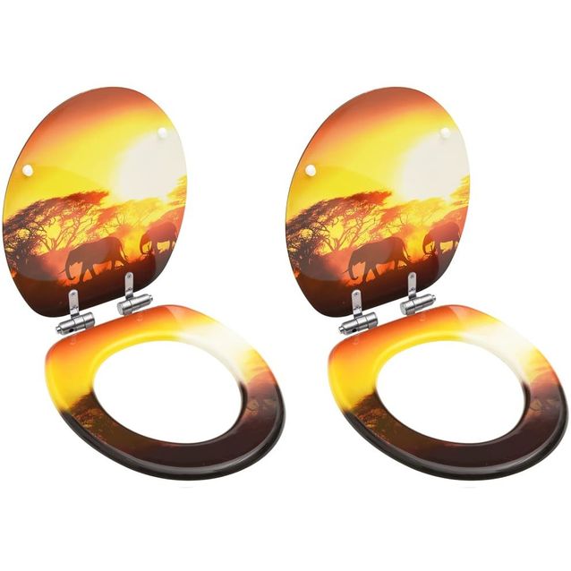 WC istuimet soft close kansilla 2 kpl MDF savannikuosi