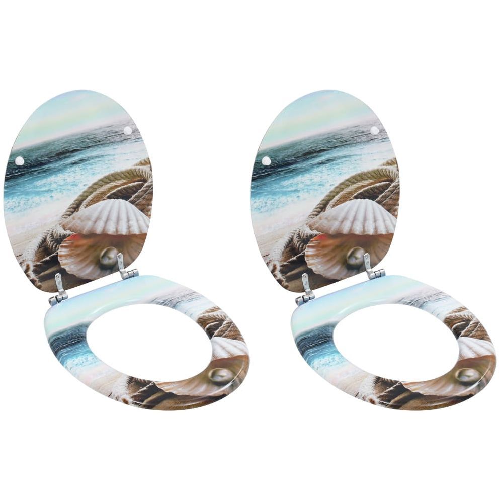 WC-istuimen kansi 2 kpl hard-close MDF simpukkakuosi