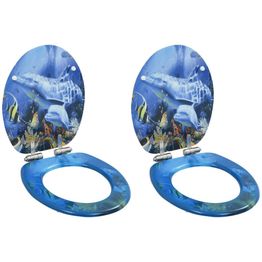 WC-istuimen kansi 2 kpl soft-close MDF delfiinikuosi