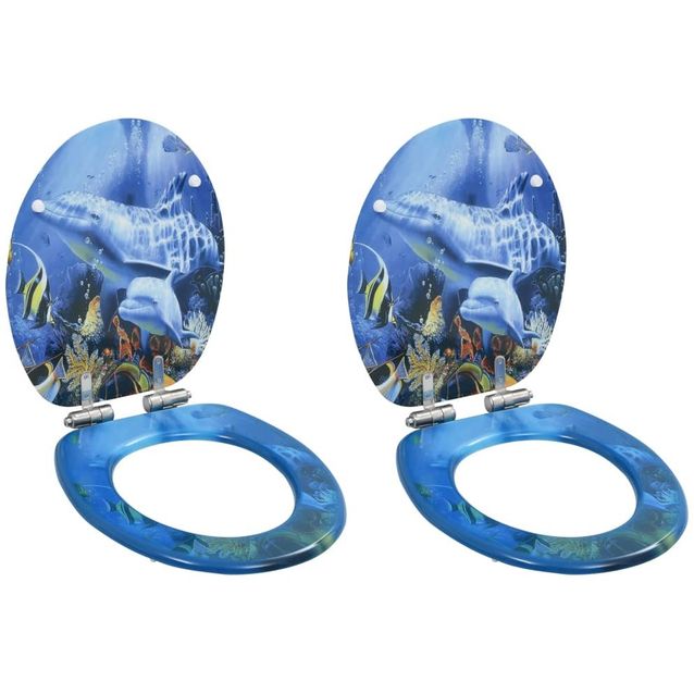 WC istuin 2 kpl soft close kansilla MDF delfiinikuosi