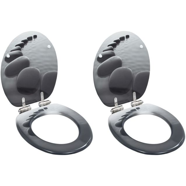 WC istuin 2 kpl soft close kansilla MDF kivikuosi