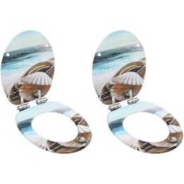 WC-istuimen kansi 2 kpl soft-close MDF simpukkakuosi