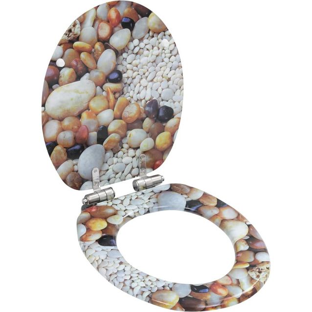 WC istuin soft close kannella MDF pikkukivikuvio