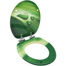 WC-istuimen kansi soft-close MDF vihreä vesipisarakuvio