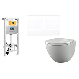 Seinä-WC-paketti OLI 120 Nordic Bull 500, soft close, huuhtelukaulukseton