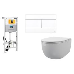 Seinä-WC-paketti OLI 120 Nordic Bull 530, soft close, huuhtelukaulukseton