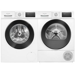 Pesukone ja kuivausrumpu Siemens WM14N29PDN + WT45HV0EDN, valkoinen